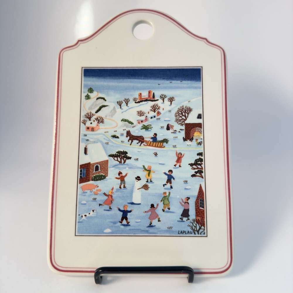 Villeroy & Boch Naïf Christmas Cutting Board Trivet Laplau Winter Porcelain Folk